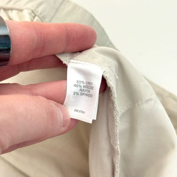 J. Jill Linen Stretch Sea Salt Wide Leg Trousers Size 24 NWT - Picture 8 of 10